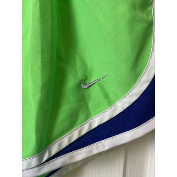 Nike Dri-Fit Women's Neon Green and Blue Running Shorts Size Medium - Picture 3 of 9